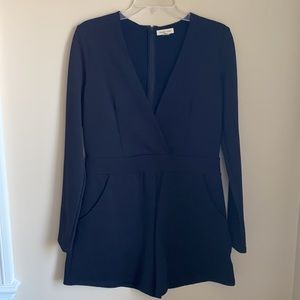 Urban Outfitters Seamed Deep-V Romper